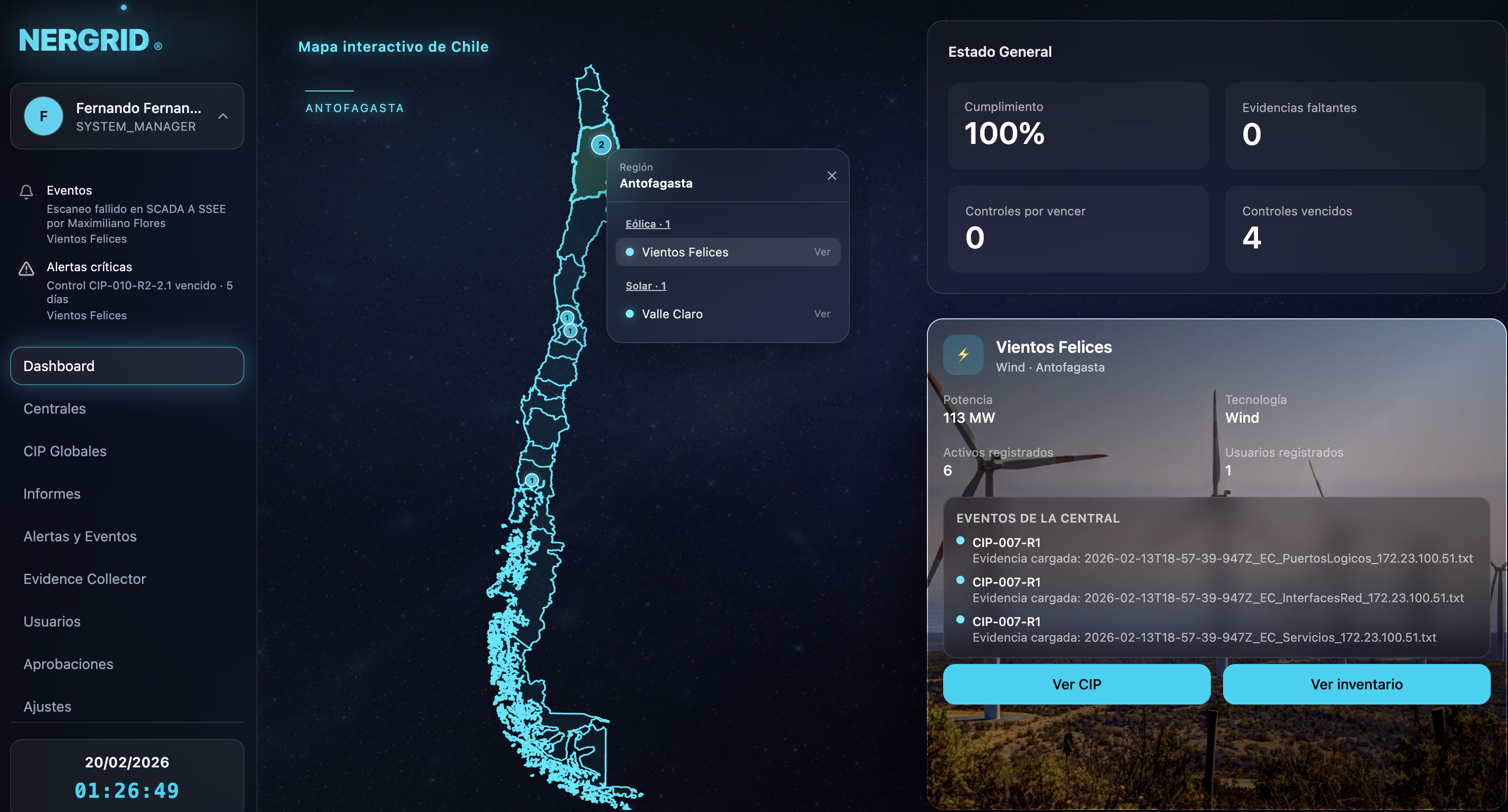 NERGRID NERC-CIP Dashboard